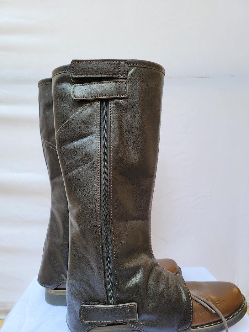 Cubrebotas de cuero inspirado en Boba Fett - Disfraz de cosplay de Mandalorian imagen 3