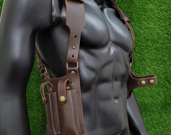 Leon Kennedy Leather Holster: Resident Evil Cosplay Prop
