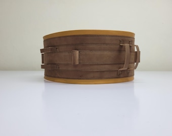 Mandalorian Leather Belt - Armorer Inspired Lady’s Belt, Handmade Cosplay Accessory, Star Wars Costume, Durable Adjustable Waist Belt