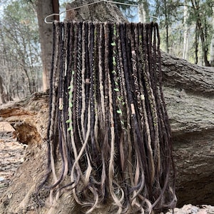 Brown Mix Synthetic Dreadlock Extensions: Boho Viking Style