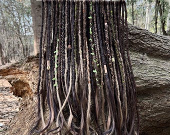 Brown mix synthetic dreads Dreadlock Extensions synthetic double ended hair extensions dreadlocks boho single ended DE or SE viking dreads