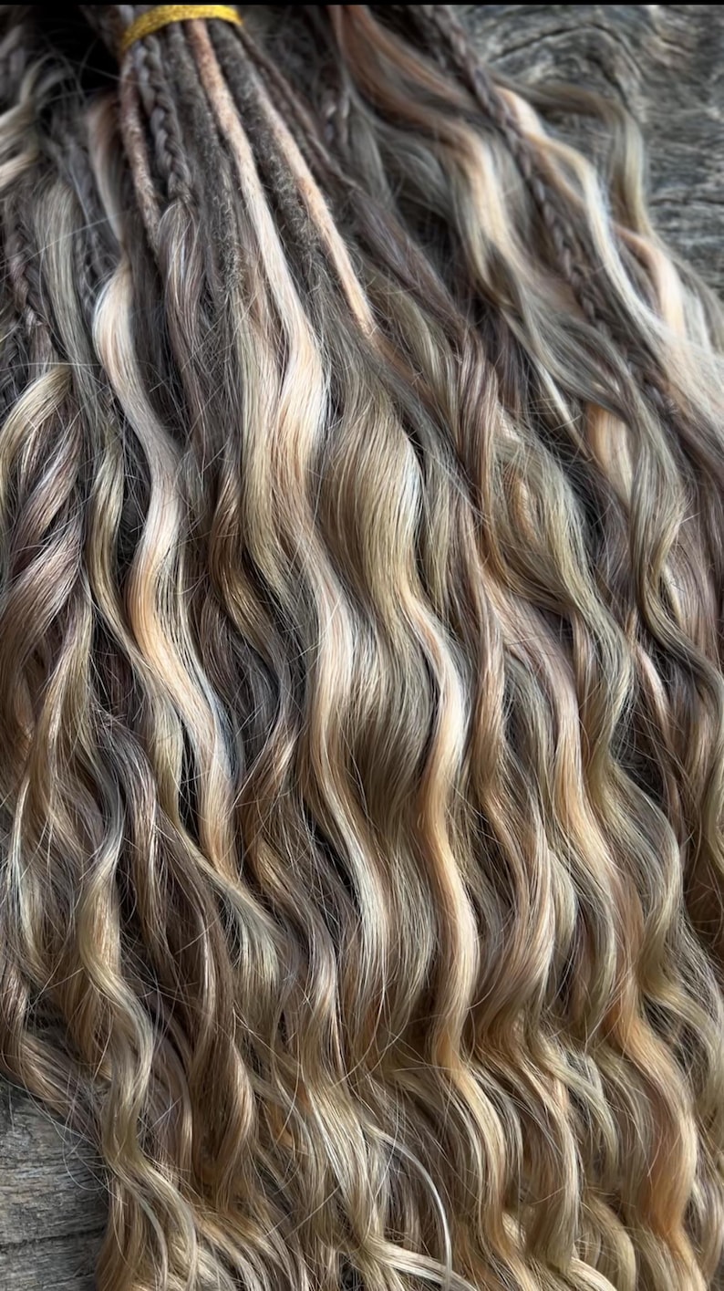 Addomg Color Extensions Mix Colors BRUSHABLE Synthetic De Dreaded and Braided Curls , Wavy Hair ...