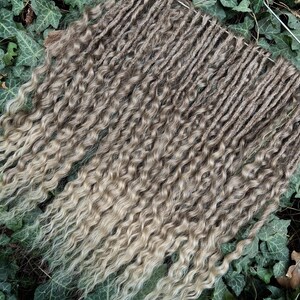Curly hair Extensions with long loose ends, crochet wavy dreads extensions, ash blond dreads, wavy locks, boho hairstyle, ombre soft dreads