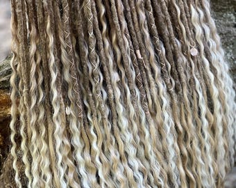 Boho curly synthetic dreads  Dreadlock Extensions with long loose ends curly mix of curls and dreads natural looking dreadlocks