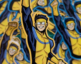 INVINCIBLE STICKER // Weather Proof // Vinyl 3.5" // Hero, Invincible, Bold