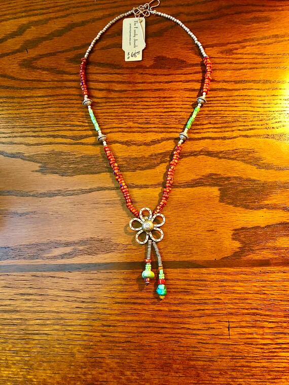 Lariat Style Beaded Necklace Etsy Canada