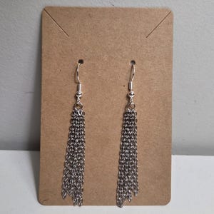 Silver Dangling Chain Earrings