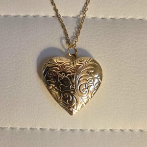 Gold Heart Locket Necklace
