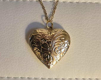 Gold Heart Locket Necklace
