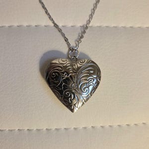 Silver Heart Locket Necklace