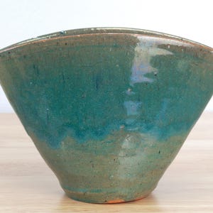 North State Pottery Pillow Vase, Green And Blue Art Pottery, Handmade Sanford North Carolina