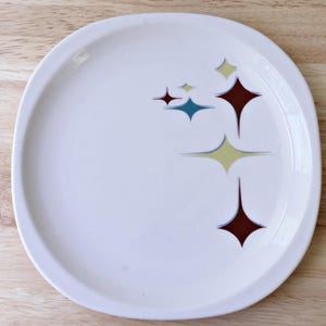 Piatto da pranzo vintage in porcellana di Syracuse: stoviglie da ristorante con motivo a stella MCM