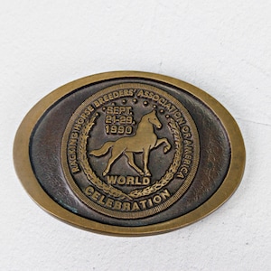 Vintage Bronze Belt Buckle Racking Horse Breeders Association Of America
