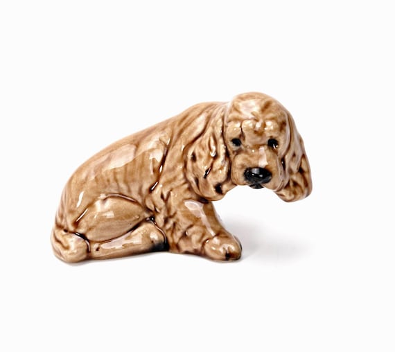コッカースパニエル 陶器 犬の置物 陶製 コッカースパニエルの犬の置物 ブラウン 陶器 ヴィンテージ - Etsy 日本