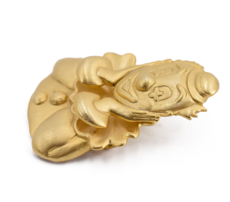 JJ Jonette Vintage Clown Brooch Pin Articulated Wobble Head