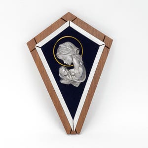Vintage Madonna und Kind religiöse Wandbehang-Plakette gemacht in Italien