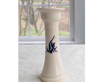 Morgan Pottery Vase Blue And Cream Sea Grove North Carolina