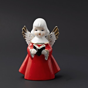 Figura vintage de ángel de coro – Decoración navideña de Chase Japan de los años 60