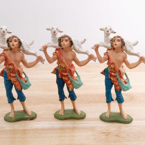 Vintage Fontanini Depose Shepherd Boy Figurines – Italian Christmas Nativity Replacement Figures