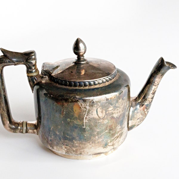 Hollenbeck Hotel Los Angeles California Silver Plated Teapot Meriden B Silver Company 3/4 Pint