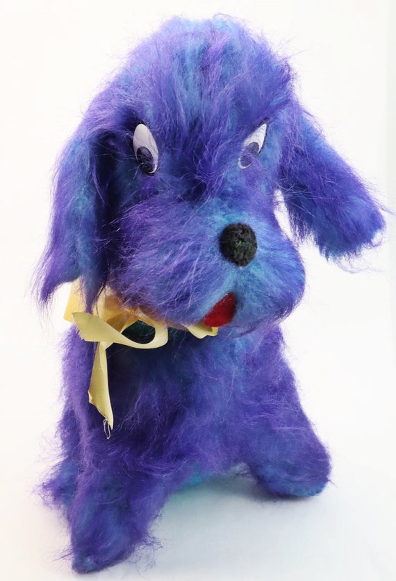 Midcentury Stuffed Purple Dog Plush Toy 1950s 1960s Shaggy Etsy