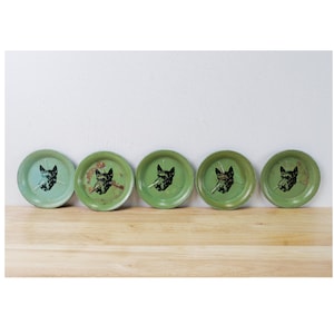 Vintage Scottish Terrier Scottie Dog Green Metal Coasters Distressed