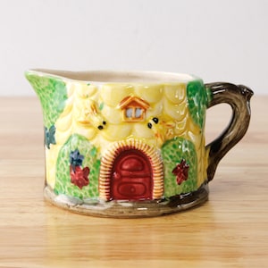 Vintage Beehive Creamer Pitcher Painted Ceramic