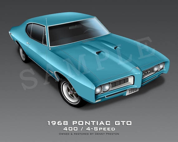 1968 Pontiac GTO Personalized Custom Art Prints - Etsy