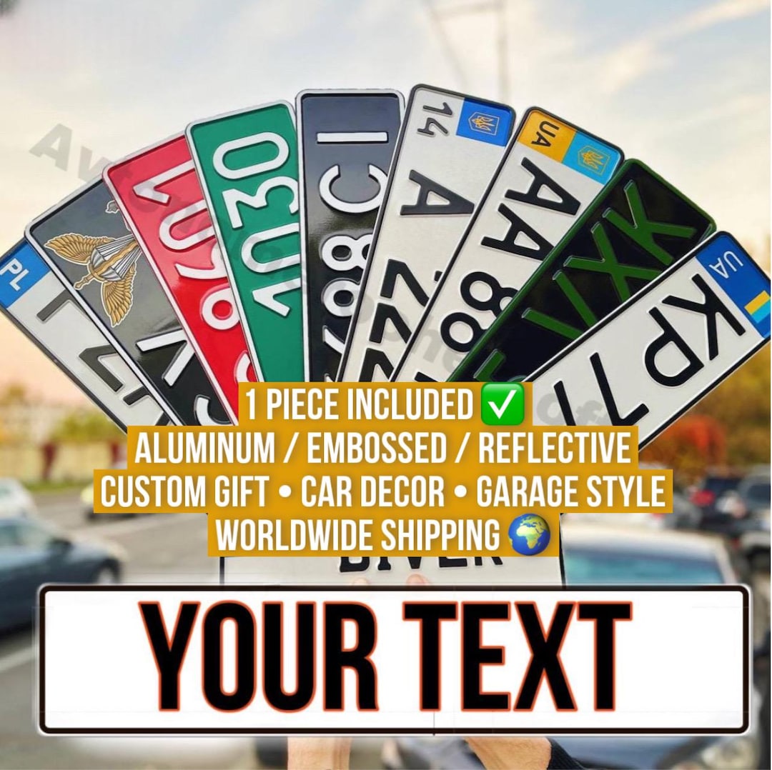 Custom Aluminum License Plate – Personalized Auto Sign With Your Text ...