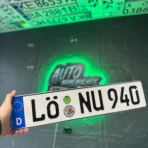 Custom German License Plate Set – 2 Pieces | Personalized EU Plate with Embossed Letters | European Car Plate Germany Style