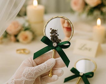 Specchio a mano floreale personalizzato – Regalo per matrimoni ed eventi