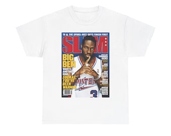 Ben Wallace Shirt, Detroit Pistons NBA SLAM Cover T-Shirt, Unisex Sports Tee, Vintage Retro Basketball Streetwear, Gift For Men, Dad, Guys