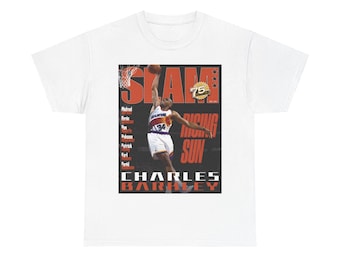 Charles Barkley Shirt, Phoenix Suns NBA SLAM Cover T-Shirt, Unisex Sport T-Shirt, Vintage Retro Basketball Streetwear, Geschenk für Männer, Papa, Jungs