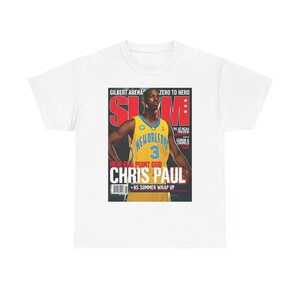 Chris Paul CP3-shirt, New Orleans Hornets NBA SLAM Cover T-shirt, uniseks sport-T-shirt, vintage retro basketbal streetwear, cadeau voor mannen, vader
