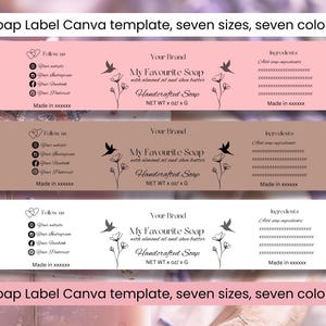 Modello Canva per etichetta di sapone / Etichetta digitale per confezione di sapone / Confezione di sapone stampabile / Etichetta fai da te per sapone / Etichetta per confezione di sapone montato biologico