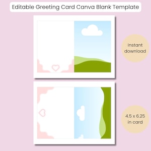 Redigerbar Canva-mall för blank layout för gratulationskort | Fram- och baksidor, 10,5 x 15,5 cm, A6 | US Letter, A4