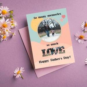 Bearbeitbare Vatertagskarte Vorlage | DIY Foto-Collage Dad Karte | Druckbare Geschenk Grußkarte für Vatertag