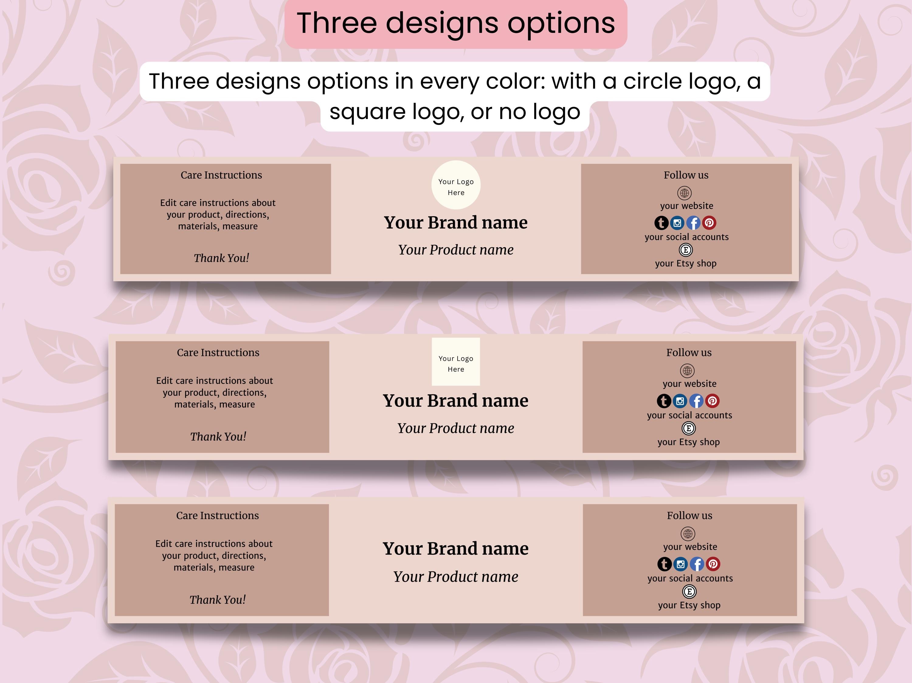 Wrapped Label Editable Wrap Sleeve Label Canva Template | Wrap-around Label for ...