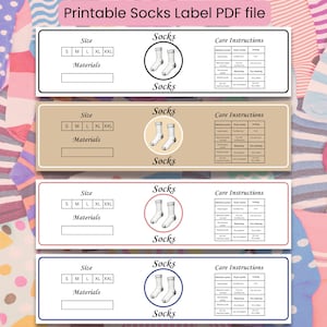 Printable Socks Wrap Label | Socks Packaging | Wrap Band for handmade socks | Wrapper for handknit socks| Non-Editable |Ready to print label