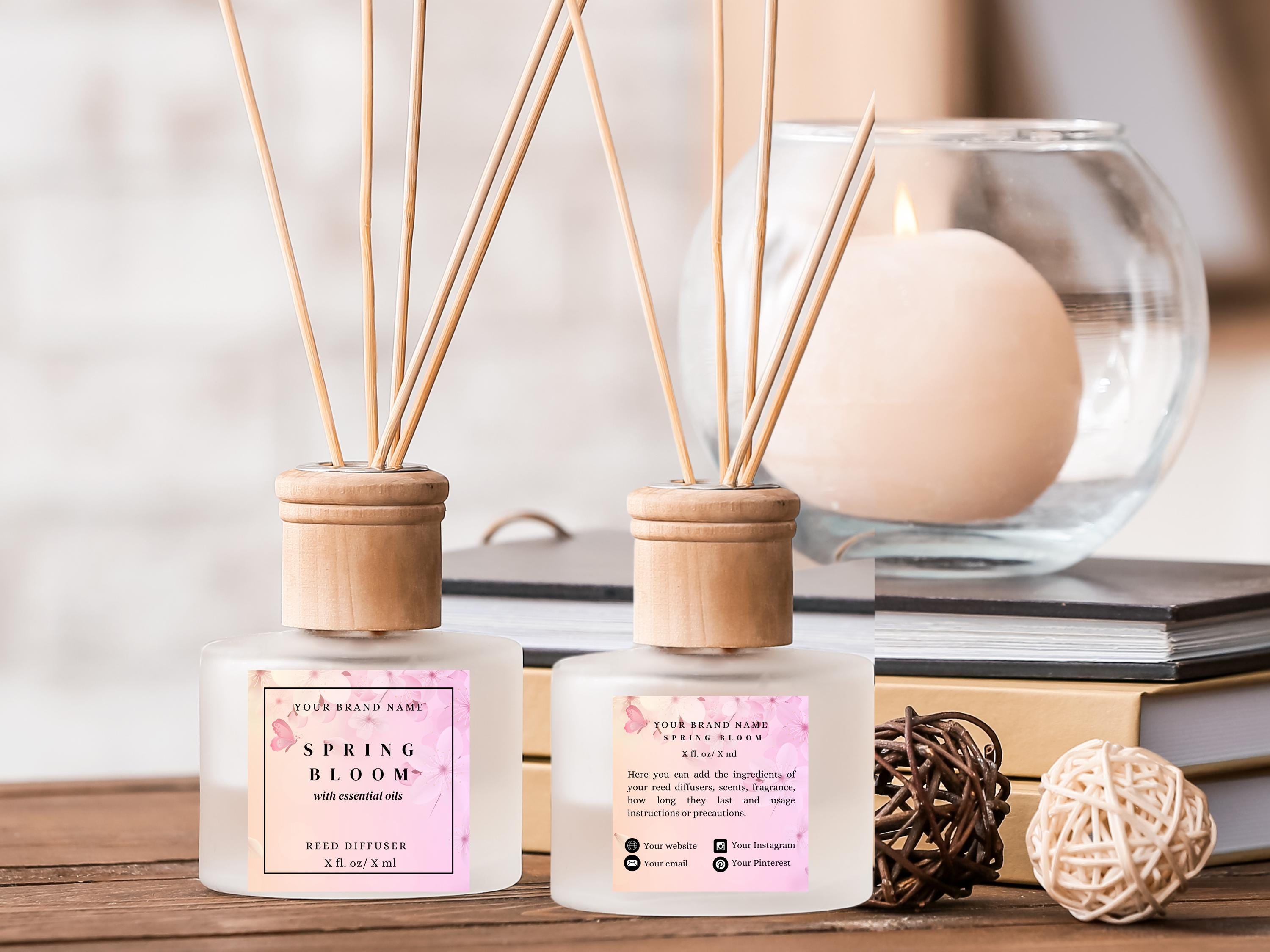 Reed Diffuser Label Canva Template | Editable Label for Spa Products ...