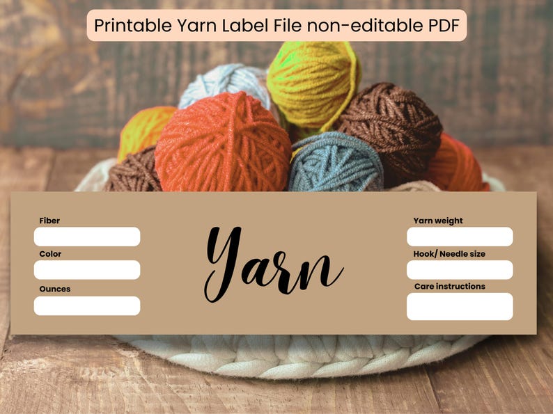 Yarn Label Pattern Printable Yarn Wrap Label PDF| Skein Label Ready to Print | Handmade ...