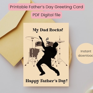 Tarjeta de felicitación imprimible para el Día del Padre / Tarjeta "Mi papá es genial" / Tarjeta doblada de 5x7 / PDF en tamaño A4 y carta de EE. UU. / Tarjeta DIY para papá / No editable