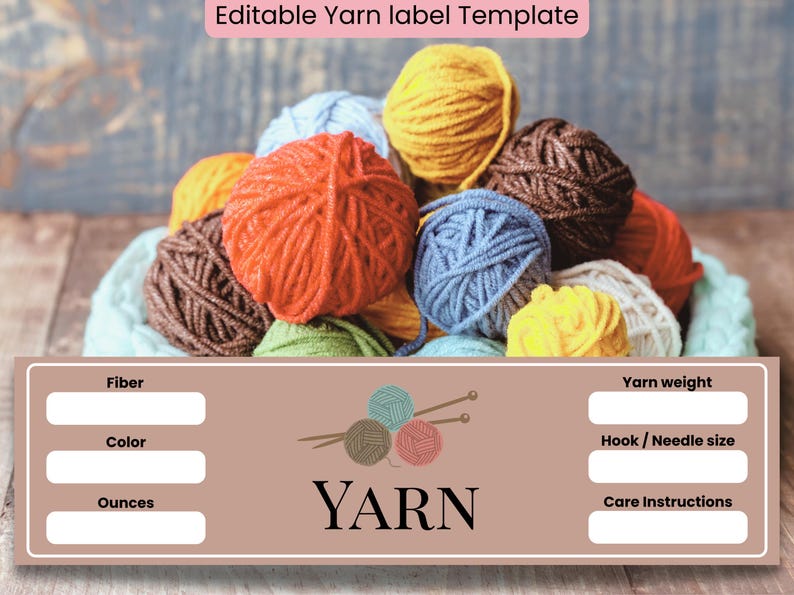 Editable Yarn Label Canva Template | Custom Skein Wrap Label | Skein ...
