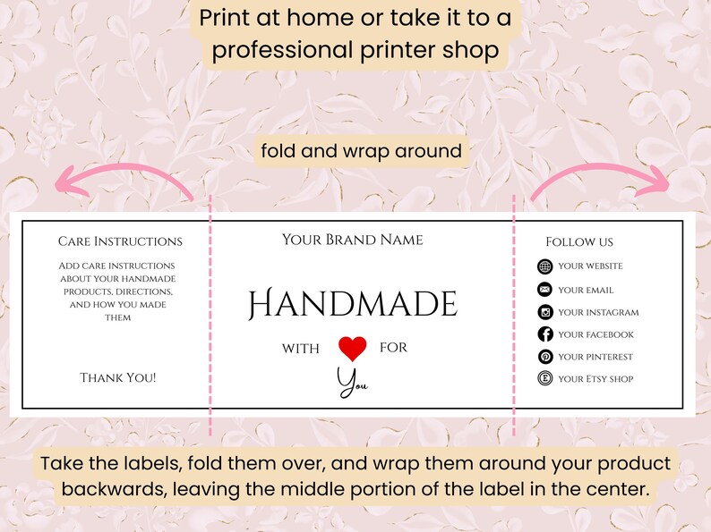 Editable Wrap Labels Canva Template for Handmade Products|diy Packaging ...