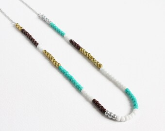 Colorful Small Beads Stainless Steel Necklace (various colors)