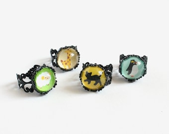 Cute animal ring (cat/giraffe/penguin/sheep)