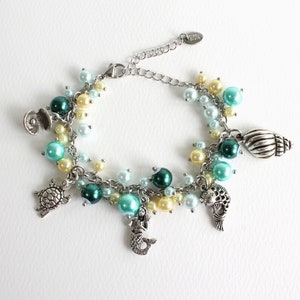 Mermaid and Friends Charm Bracelet Stainless Steel Chain