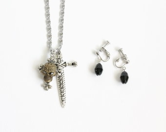 Hook's Necklace and Earring (OUAT) stainless steel chain