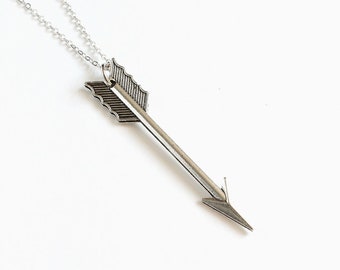 Large Silver Arrow Necklace