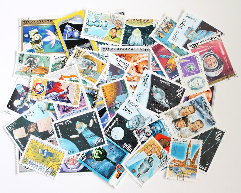 25 to 250 space theme cancelled stamps image 1